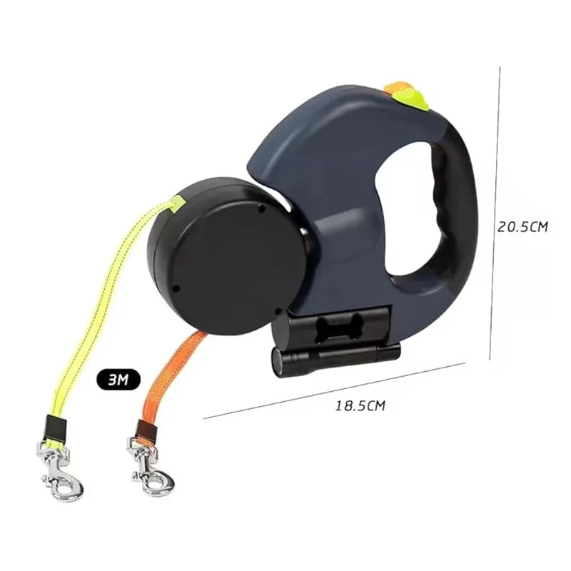 Double Dog Leash for Two Dogs with Tangle-Free Swivel