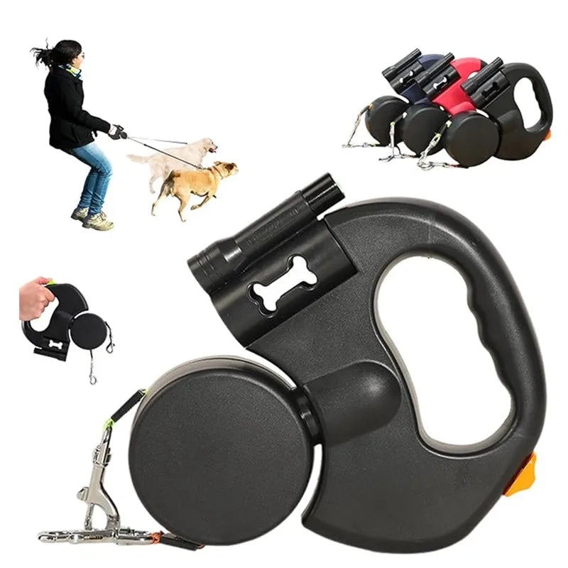 Double Dog Leash for Two Dogs with Tangle-Free Swivel