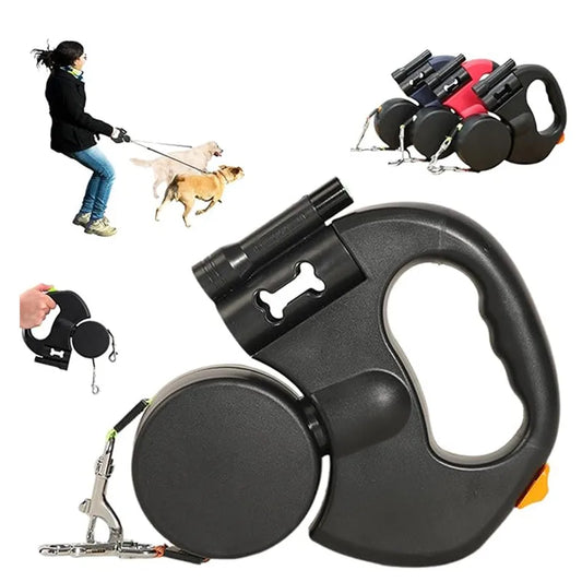 Double Dog Leash for Two Dogs with Tangle-Free Swivel